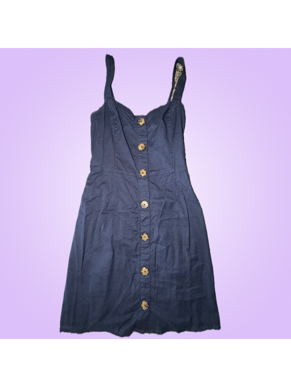 Abercrombie & Fitch Size S Navy Button Front Smocked Mini Sundress